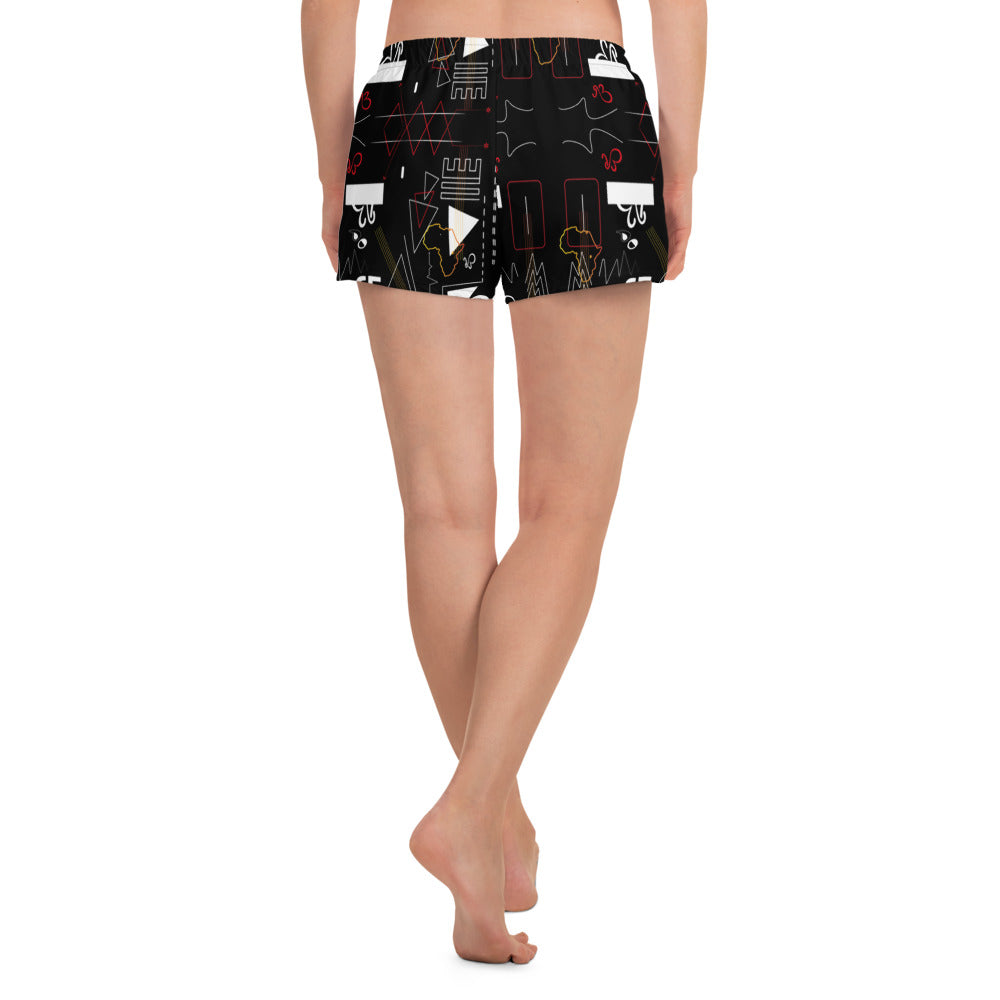 Linear Print Women's Athletic Shorts