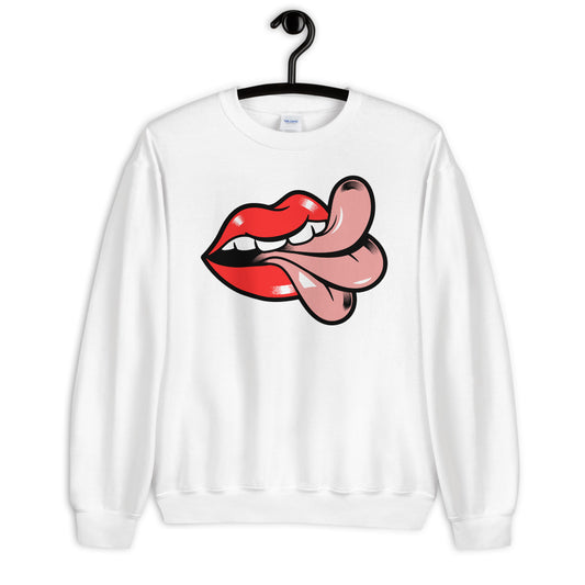 'Cheeky' Graphic Lips and Tongue Comfortable Unisex Sweatshirt