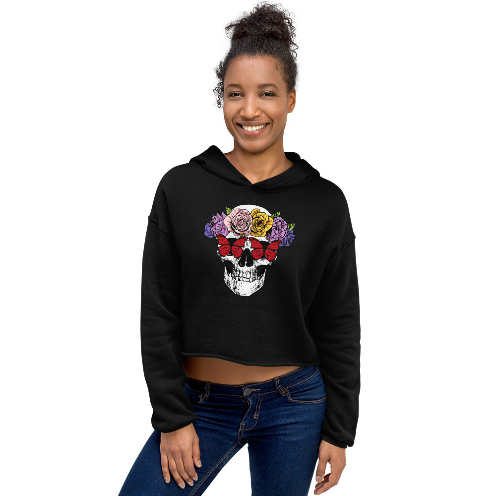 Garden of Skulls Graphic Crop Hoodie