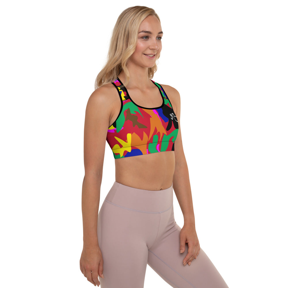 flyersetcinc Camo Padded Sports Bra - Red