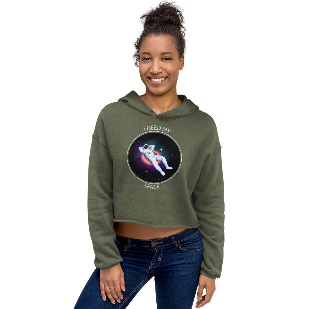 'I Need My Space' Astronaut Comfy Crop Hoodie