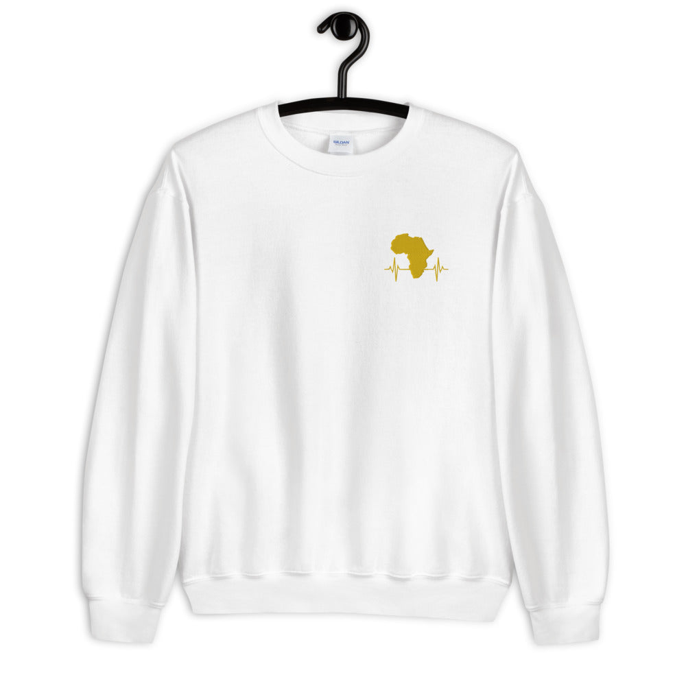 flyersetcinc Heartbeat of Africa Embroidered Unisex Sweatshirt