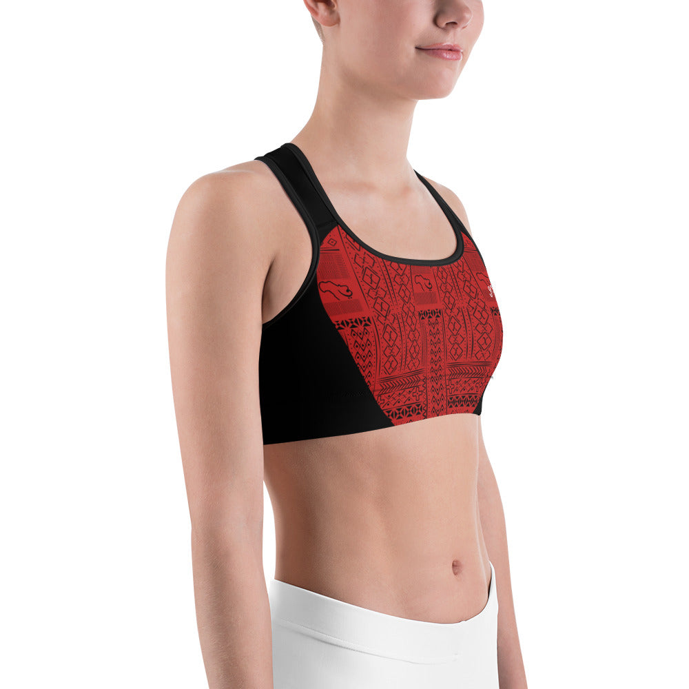 Tribal Print Cutout Sports Bra