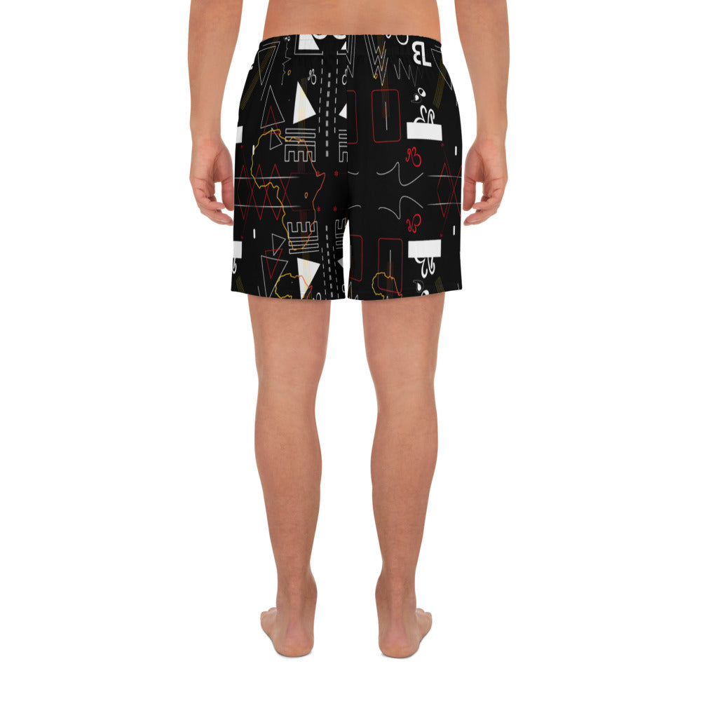 Linear Print Men's Athletic Shorts