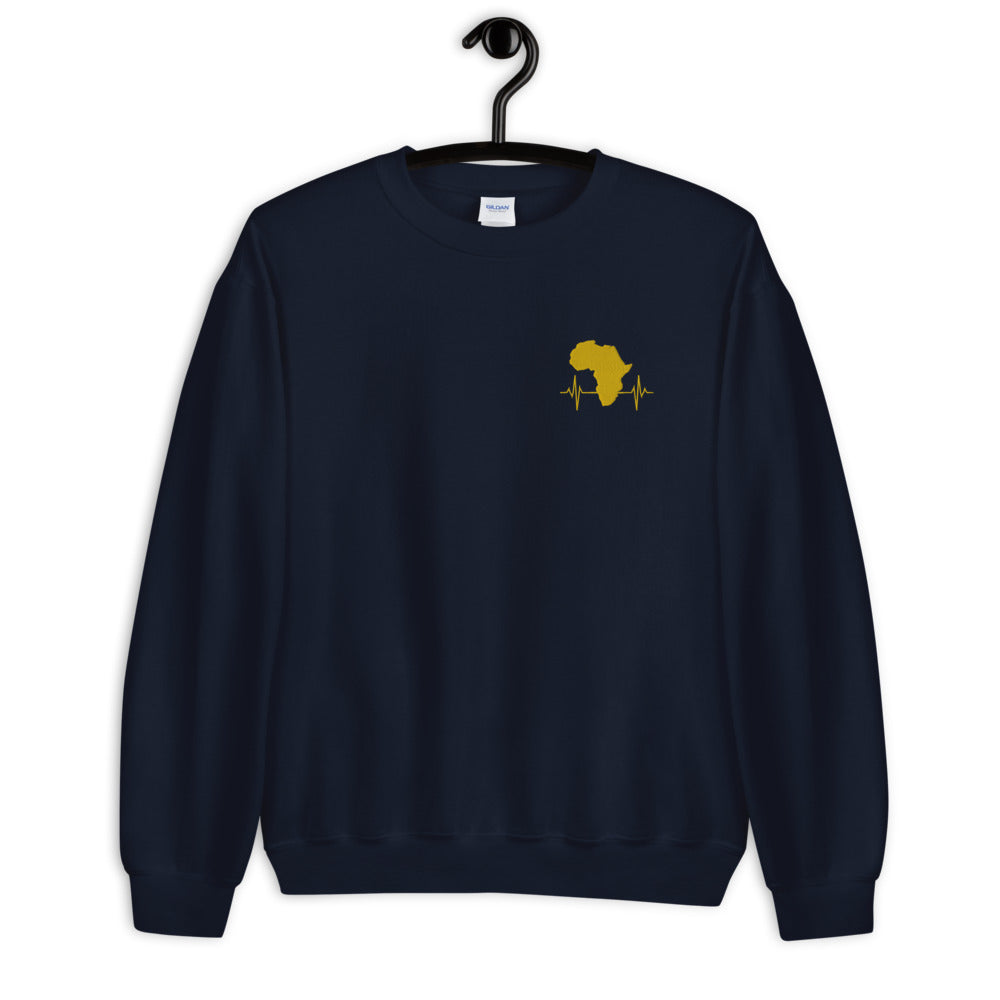 flyersetcinc Heartbeat of Africa Embroidered Unisex Sweatshirt