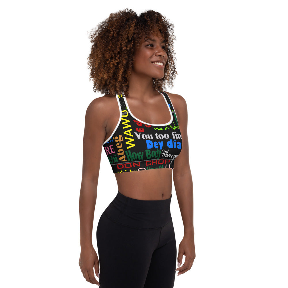 flyersetcinc Pidgin Print Padded Sports Bra