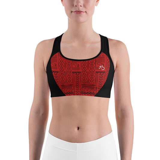 Tribal Print Cutout Sports Bra