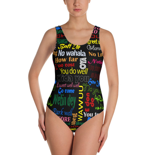 flyersetcinc Pidgin Print One-Piece Swimsuit