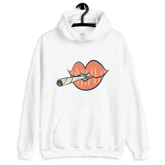 Puff on Dis Graphic Lips Comfortable Unisex Hoodie