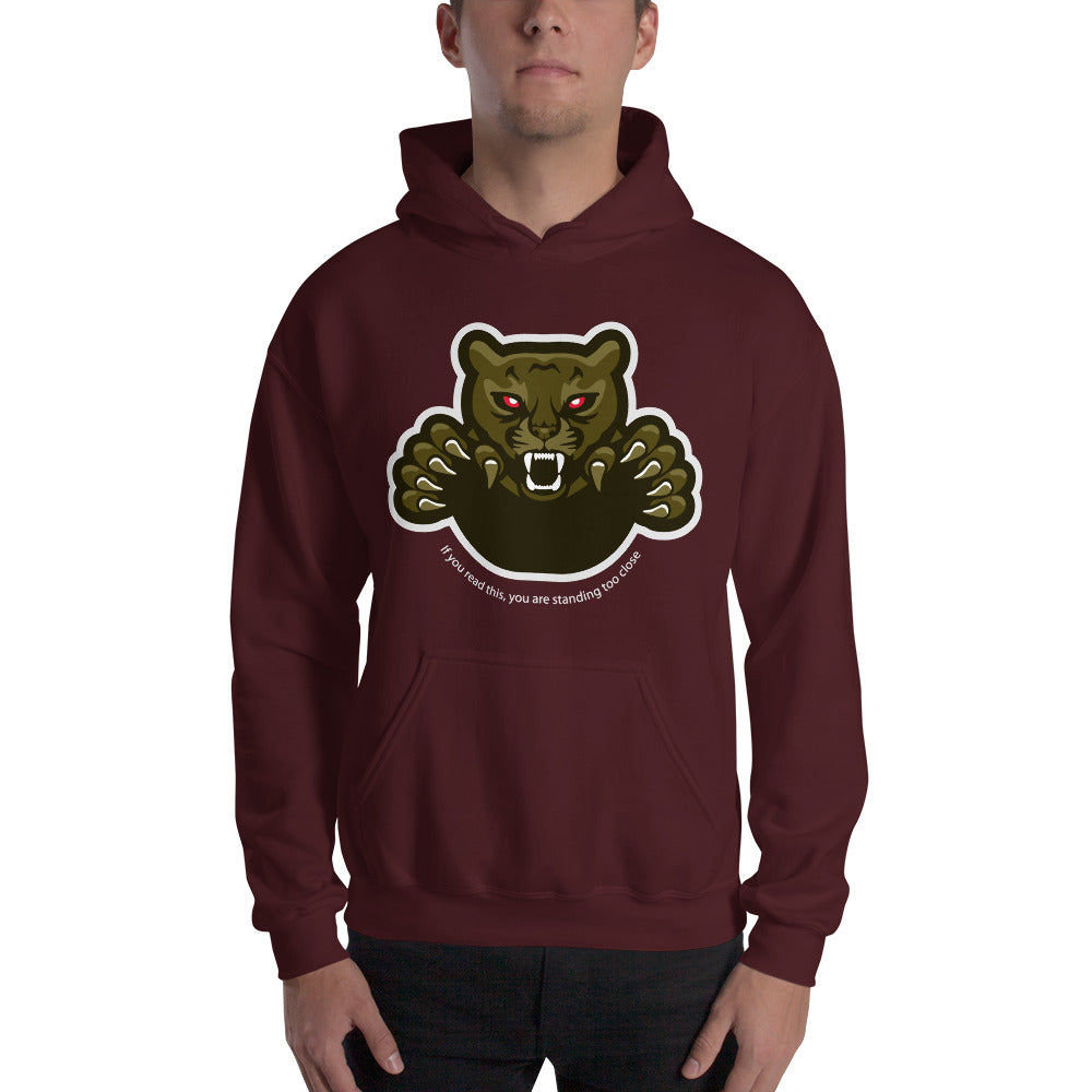 'Too Close' Graphic Panther Comfortable Unisex Hoodie