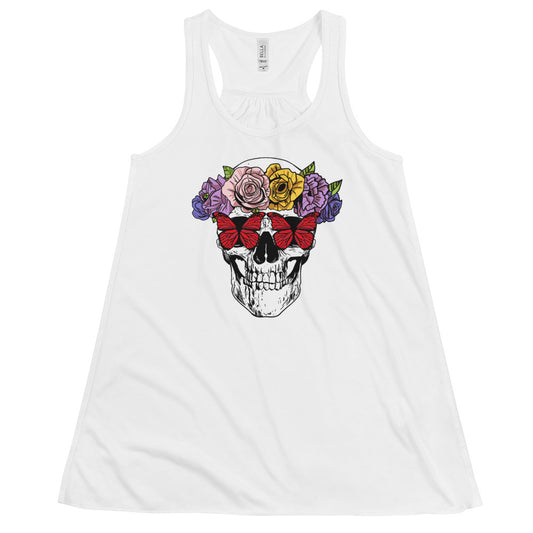 'Garden of Skulls' Women's Flowy Racerback Tank