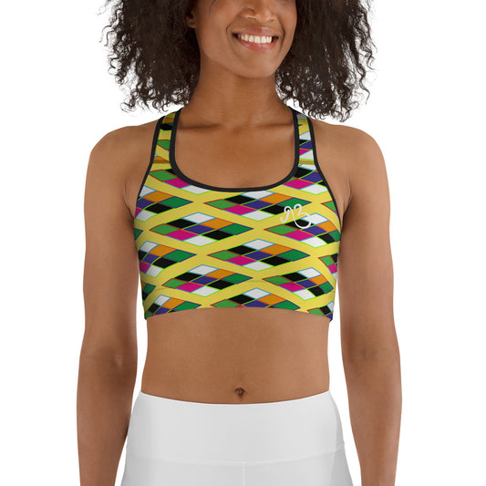 Pyramid Print Sports Bra - Sun