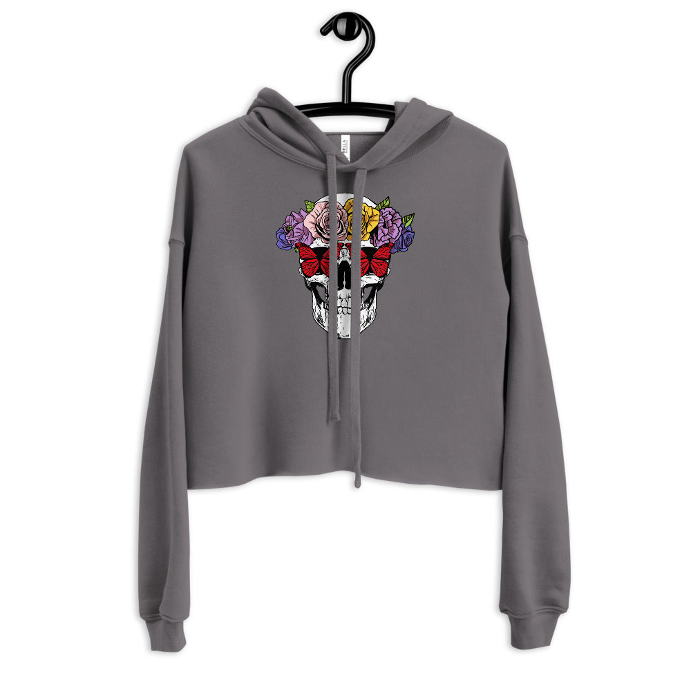 Garden of Skulls Graphic Crop Hoodie