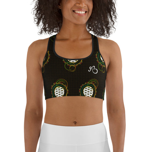 Adaeze Print Sports Bra - Noir