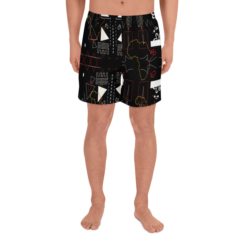 Linear Print Men's Athletic Shorts