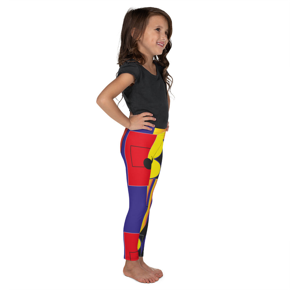 Gallery Print Kid's Leggings (Orange)