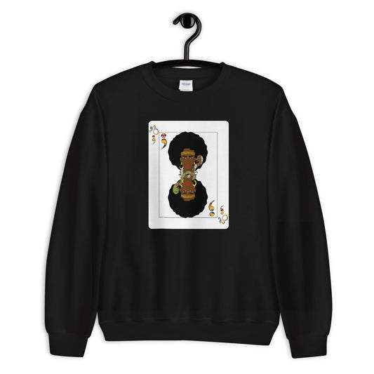 flyersetcinc Warrior Playing Card Unisex Crew Neck Sweatshirt