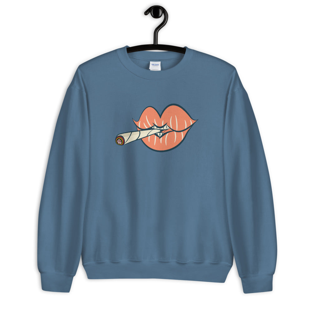 'Puff on Dis' Graphic Lips Unisex Sweatshirt