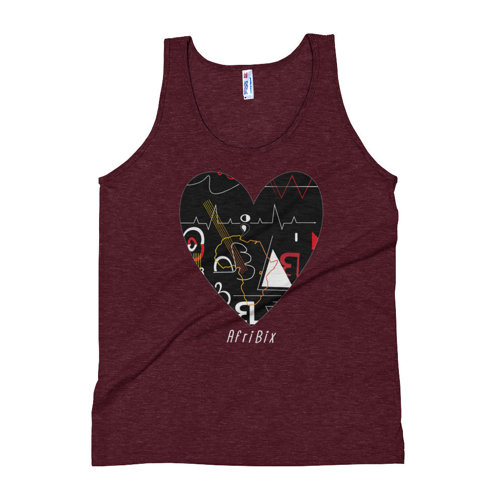 'Love' Linear Print Unisex Tank Top