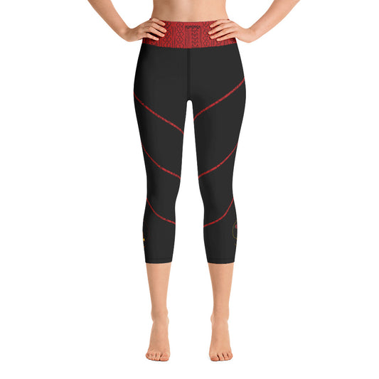 flyersetcinc Warrior Tribal Print Capri Leggings