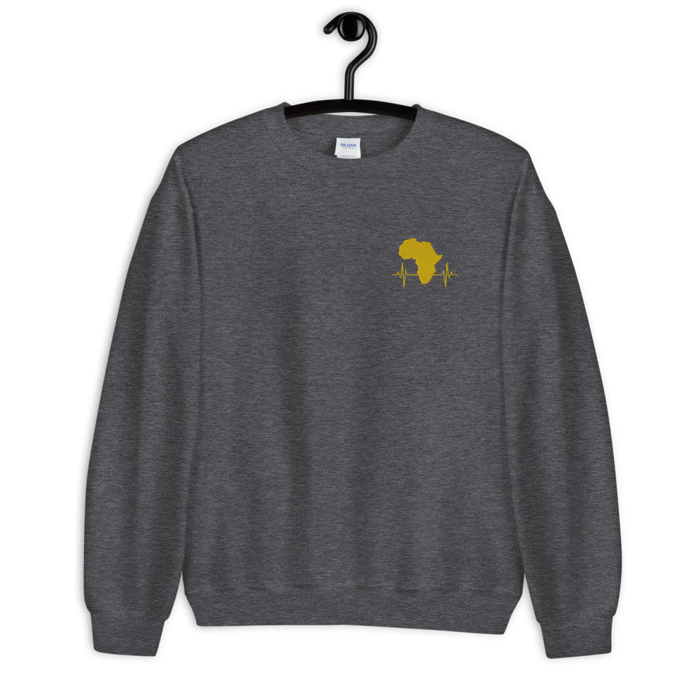 flyersetcinc Heartbeat of Africa Embroidered Unisex Sweatshirt