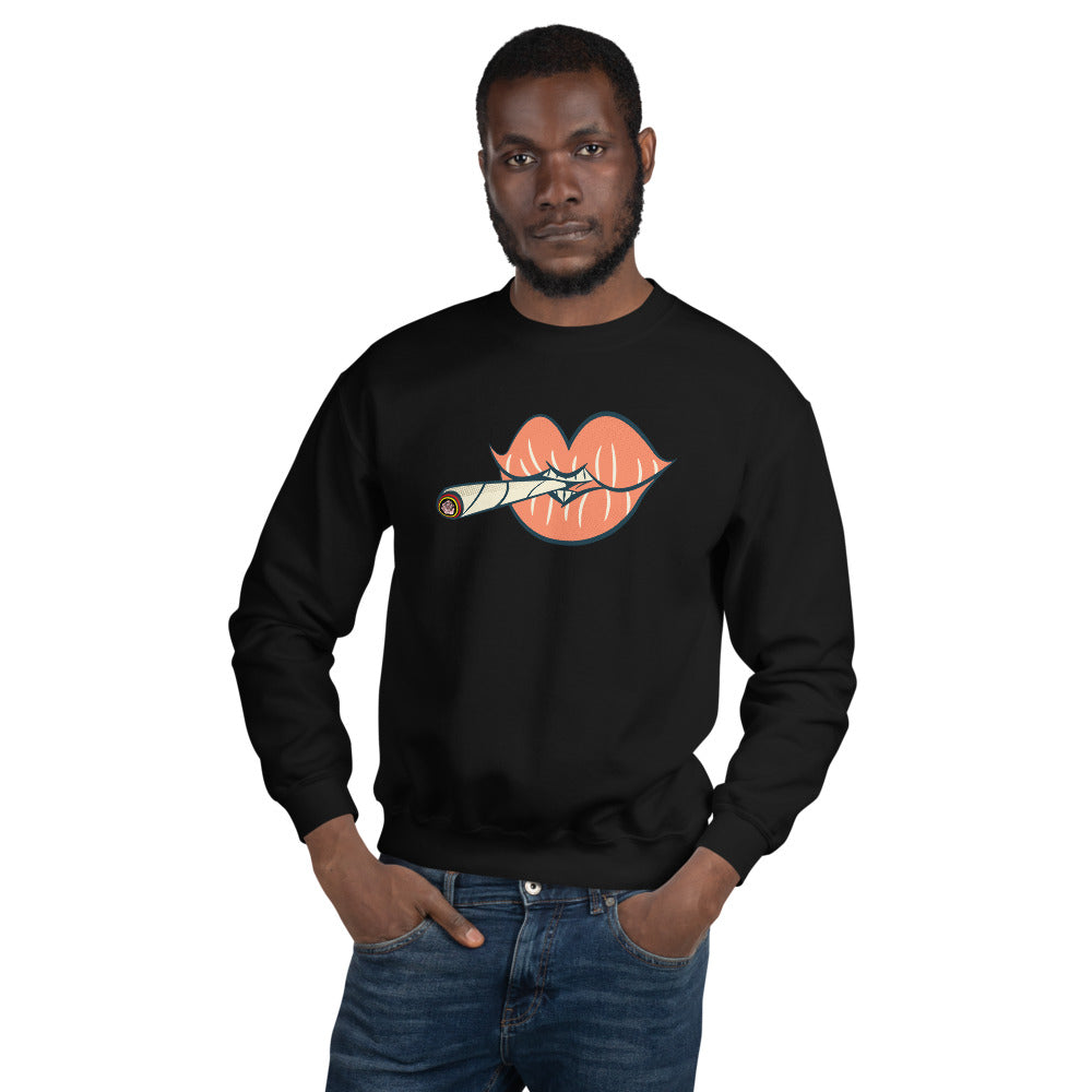 'Puff on Dis' Graphic Lips Unisex Sweatshirt