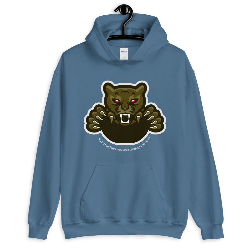 'Too Close' Graphic Panther Comfortable Unisex Hoodie