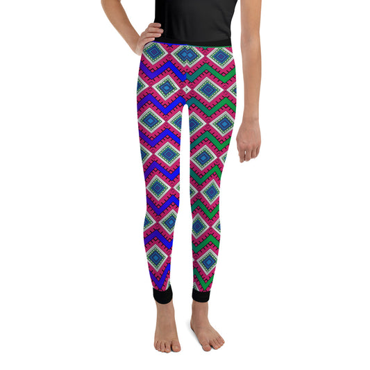 Quadrangle Print Youth Leggings