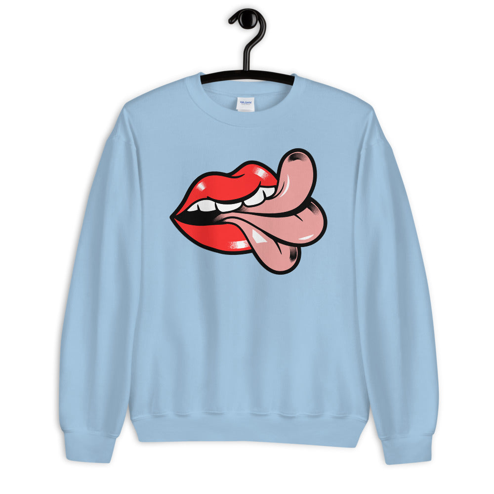 'Cheeky' Graphic Lips and Tongue Comfortable Unisex Sweatshirt