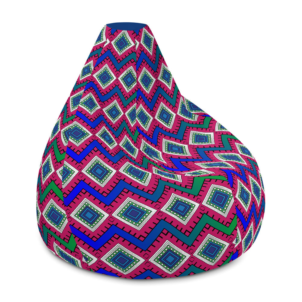 flyersetcinc Quadrangle Print Comfy Bean Bag Chair w/ filling