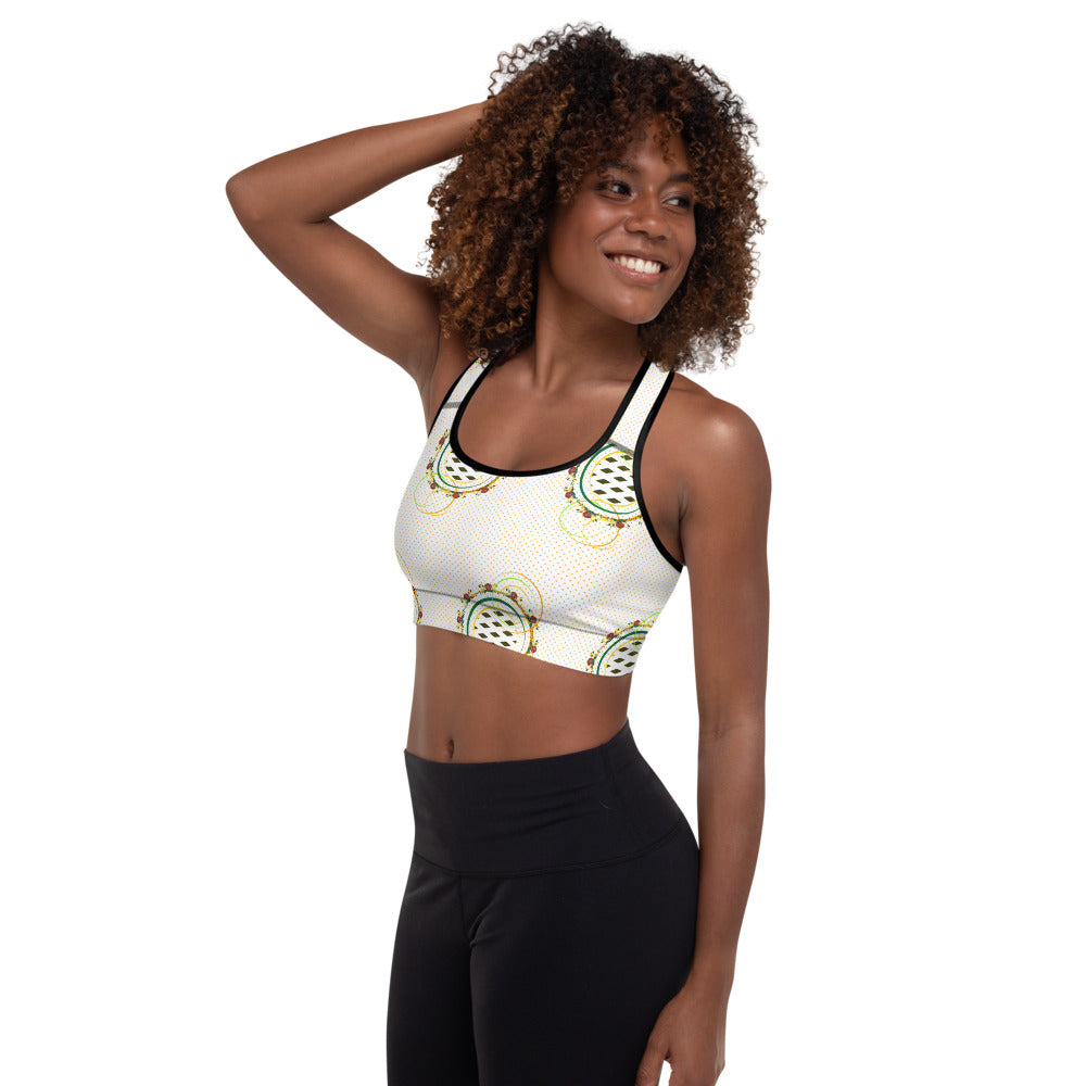 Adaeze Print Padded Sports Bra - Snow