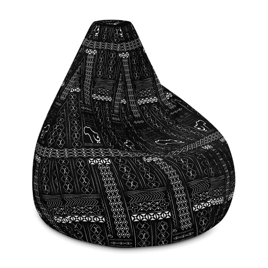 AfriBIx Tribal Print Noir Comfy Bean Bag Chair w/ filling