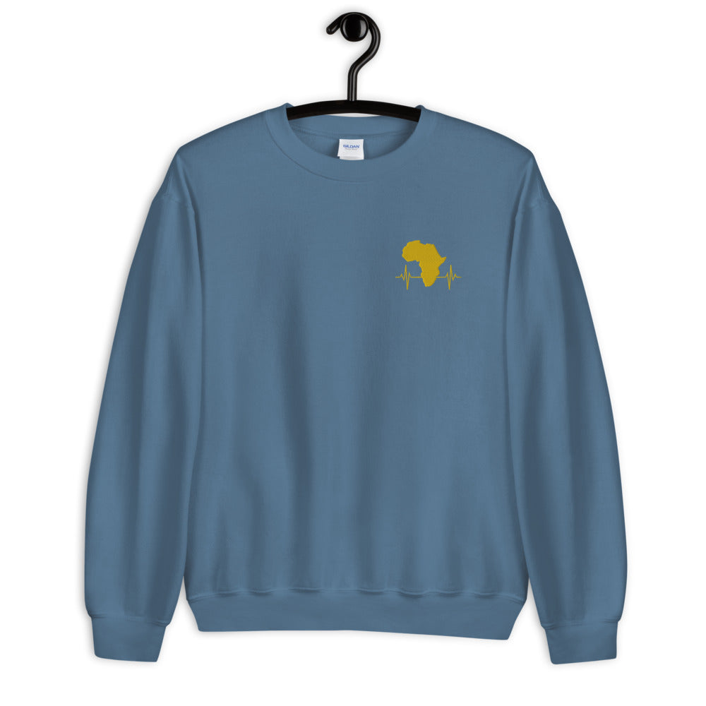 flyersetcinc Heartbeat of Africa Embroidered Unisex Sweatshirt