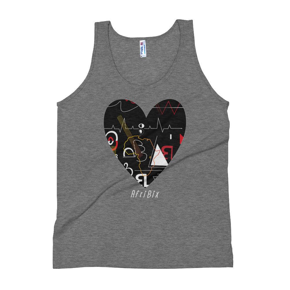 'Love' Linear Print Unisex Tank Top