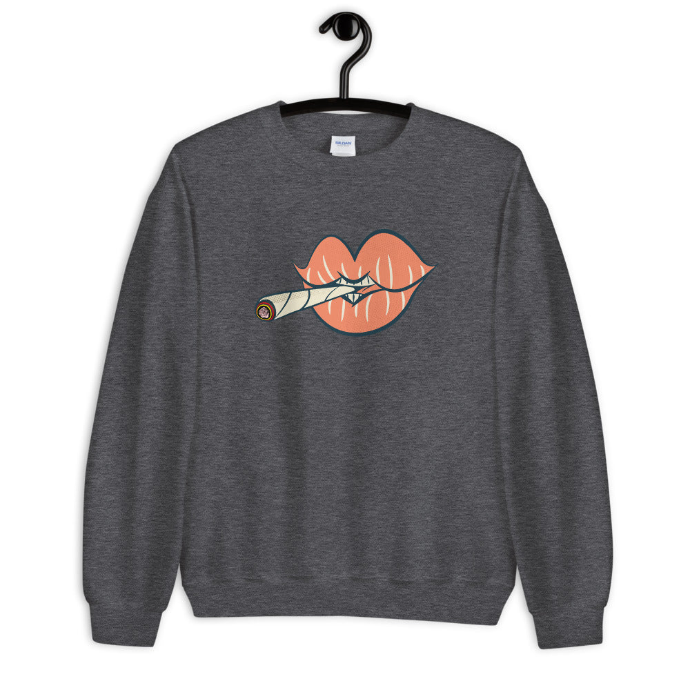 'Puff on Dis' Graphic Lips Unisex Sweatshirt