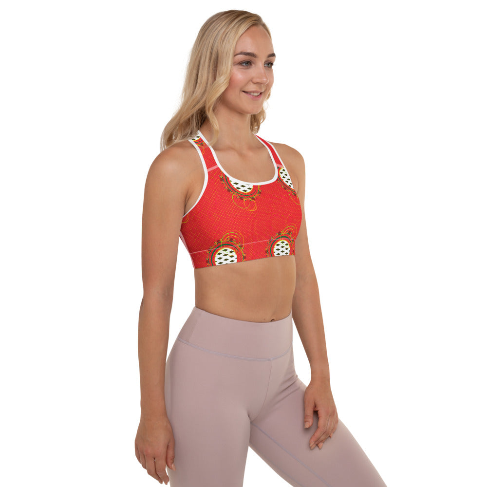 Adaeze Print Padded Sports Bra - Saffron