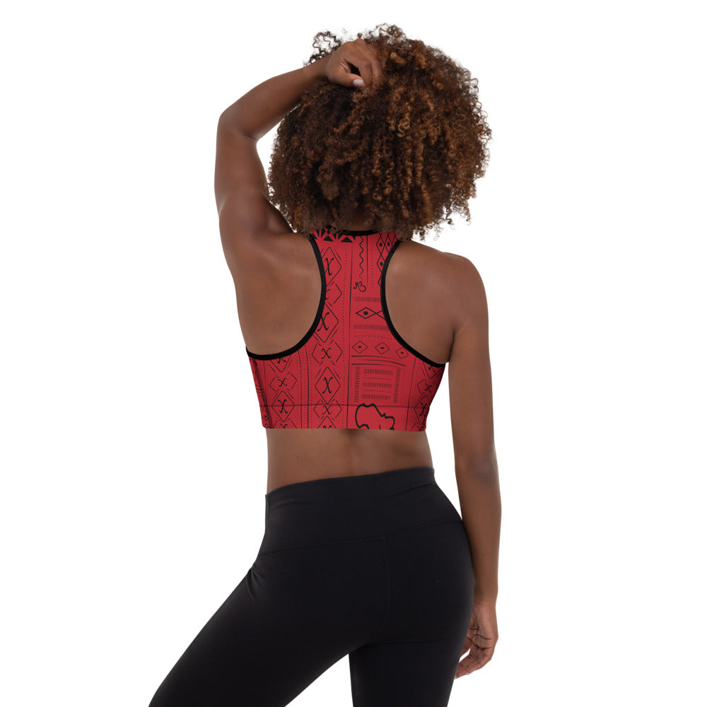 Tribal Print Padded Sports Bra