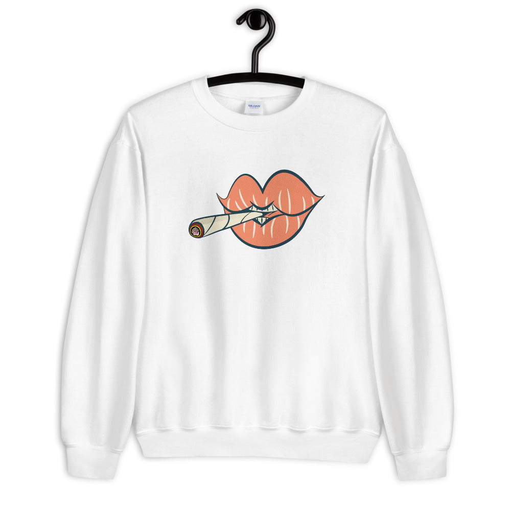 'Puff on Dis' Graphic Lips Unisex Sweatshirt