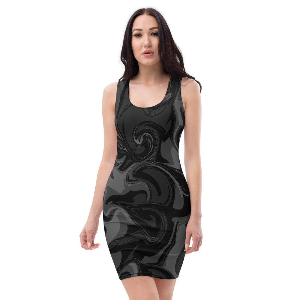 flyersetcinc Limited Edition Black Marble Body Con Dress