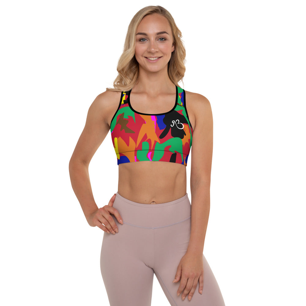 flyersetcinc Camo Padded Sports Bra - Red