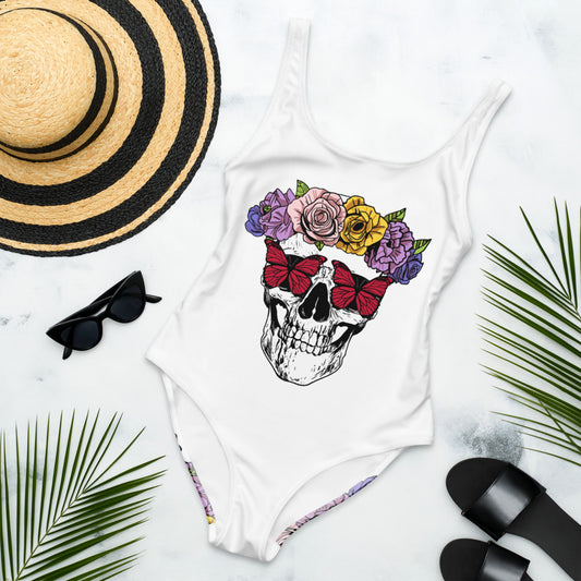 Garden of Skullz One-Piece Swimsuit - White