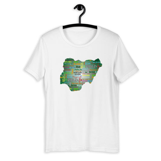 flyersetcinc Pidgin Print Naija Map Unisex T-Shirt