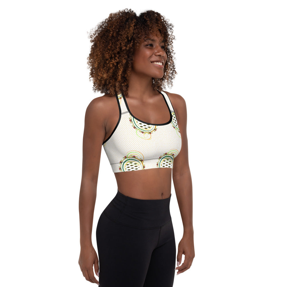 Adaeze Print Padded Sports Bra - Snow