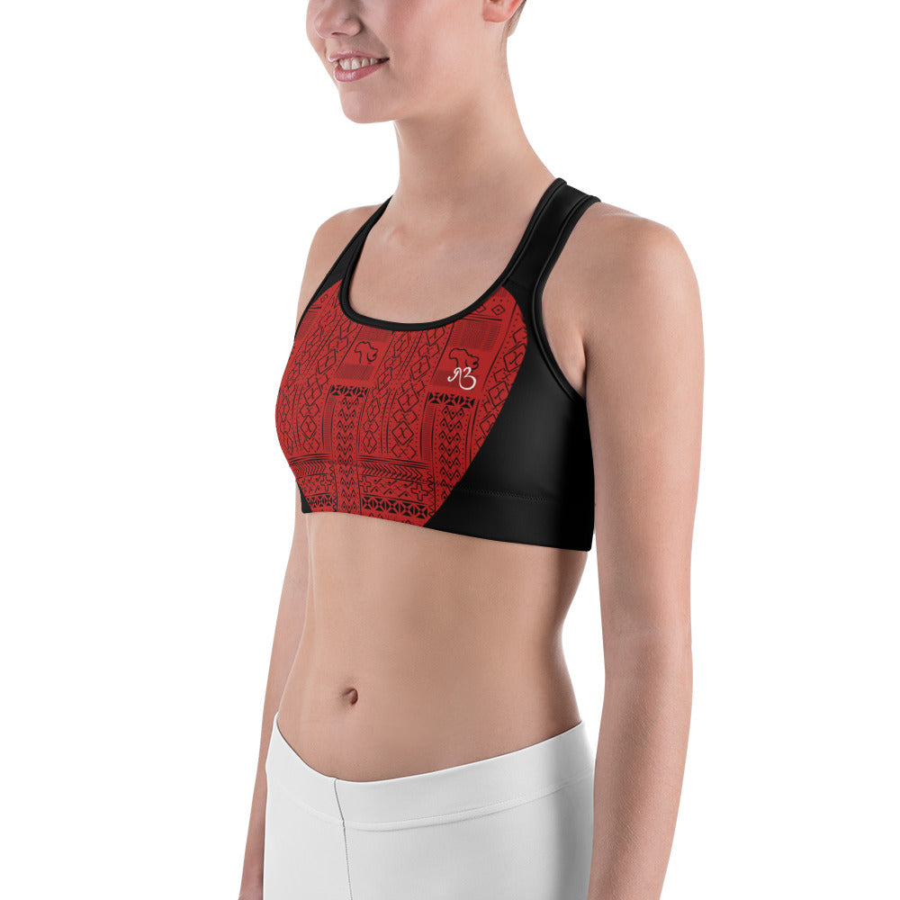 Tribal Print Cutout Sports Bra