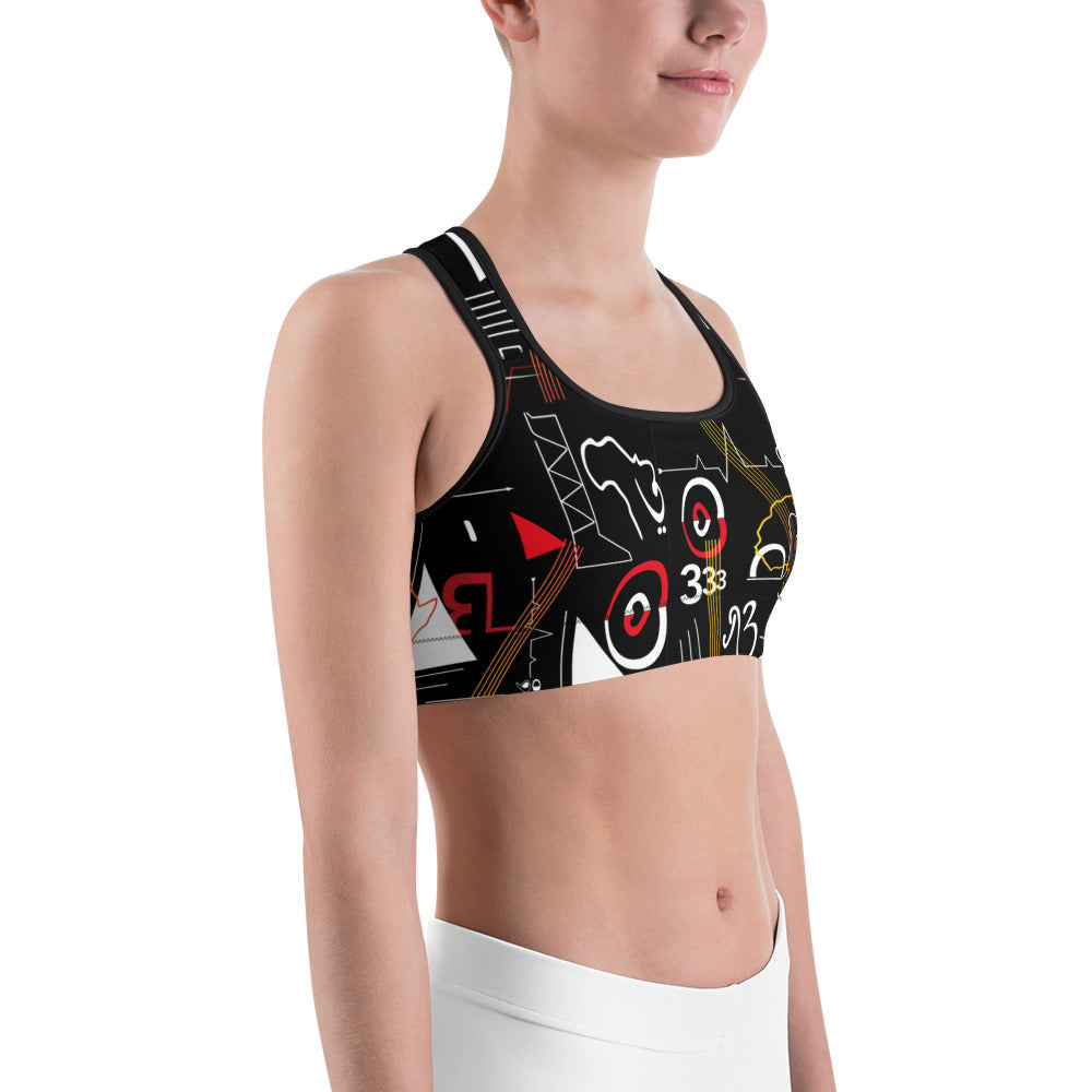 Linear Print Sports Bra