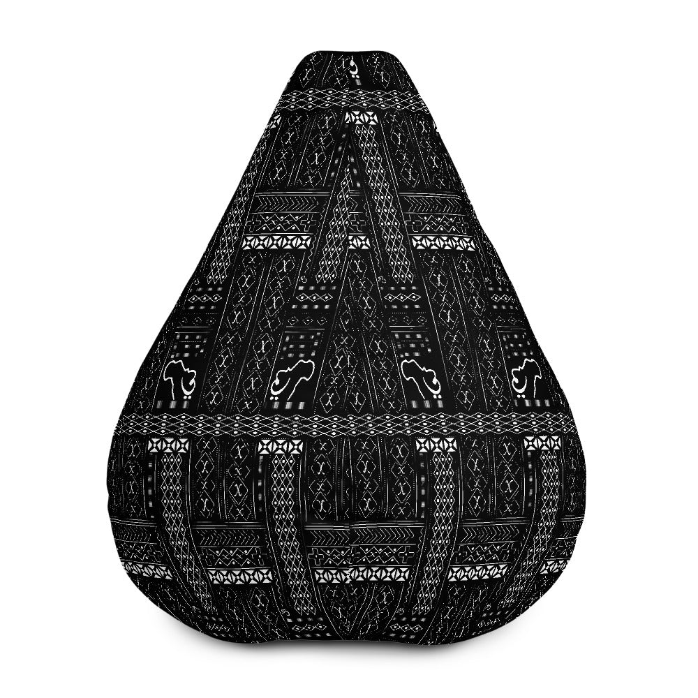 AfriBIx Tribal Print Noir Comfy Bean Bag Chair w/ filling