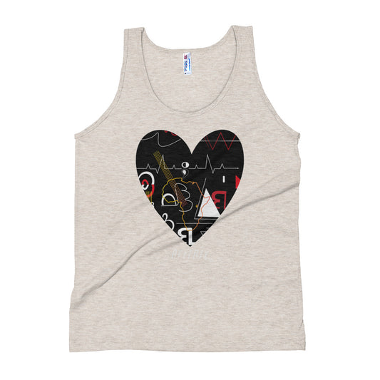 'Love' Linear Print Unisex Tank Top