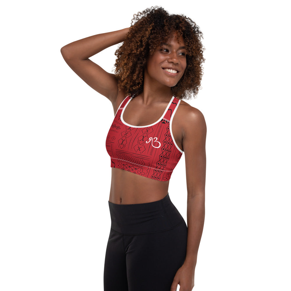 Tribal Print Padded Sports Bra