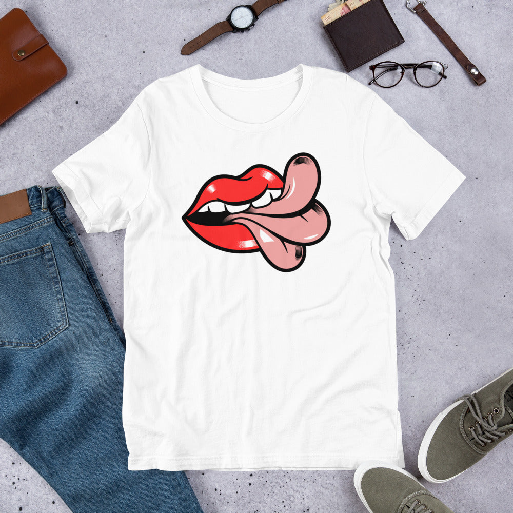 Cheeky Graphic Mouth & Tongue Short-Sleeve Unisex T-Shirt