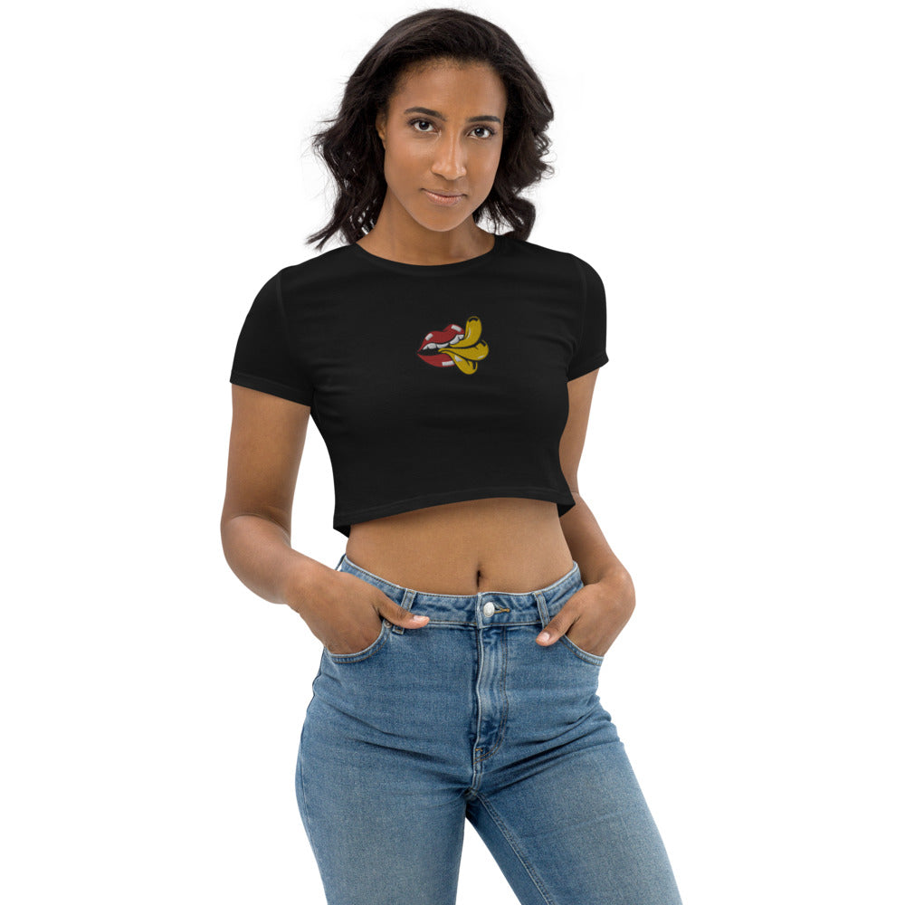 Organic Embroidered Crop Top - Cheeky